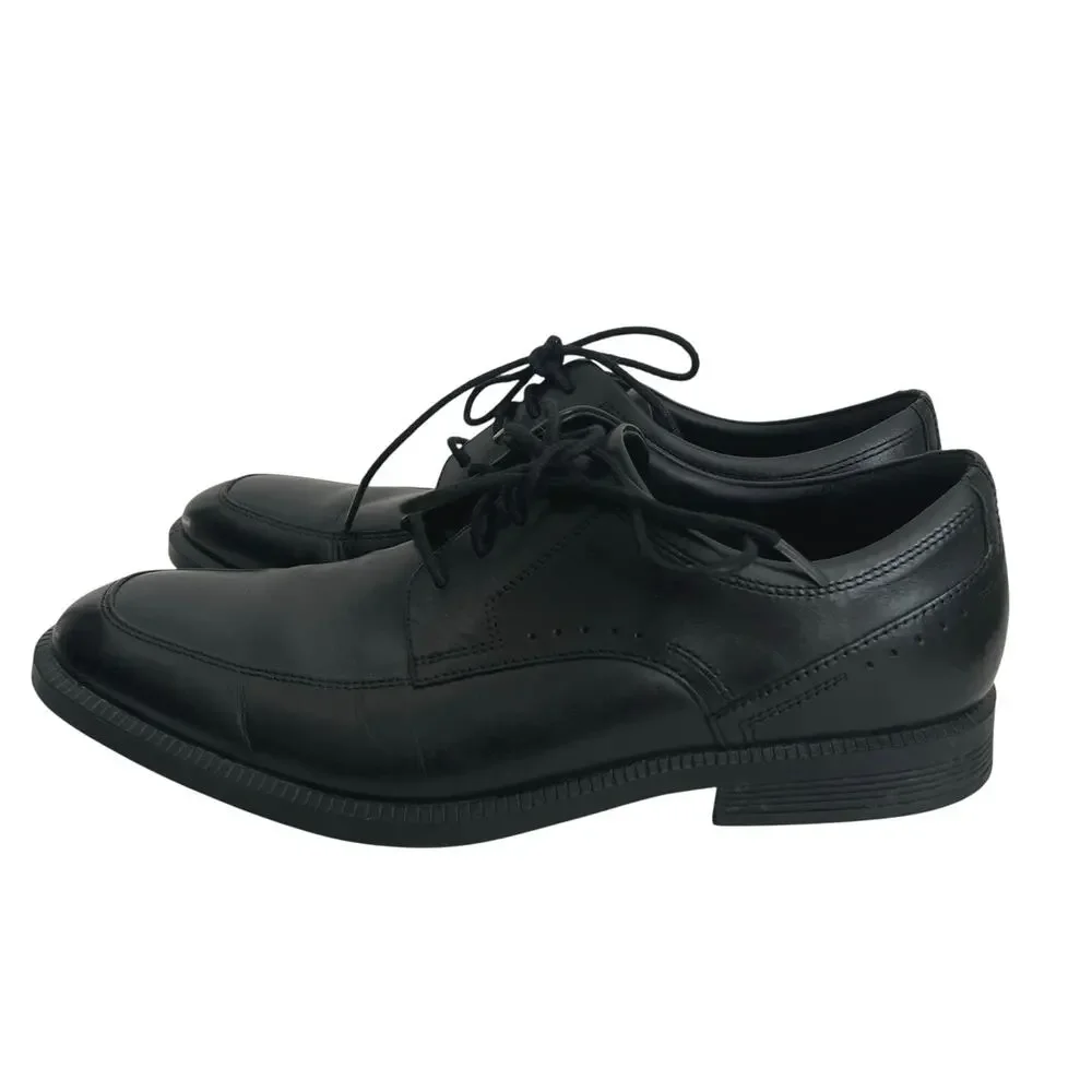 Rockport Black Leather Lace Up Oxford Shoes Size 9.5